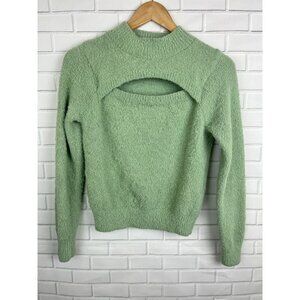 Sweet & Sinful Sweater Womens Medium Green peekaboo Warm Soft Charmed 90s y2k